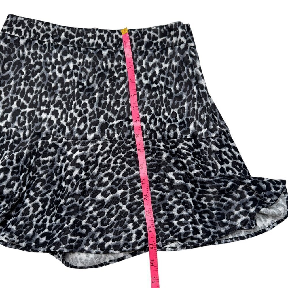Zara Leopard Print Mini Skort Black/Navy Sz S NWT - Picture 8 of 10